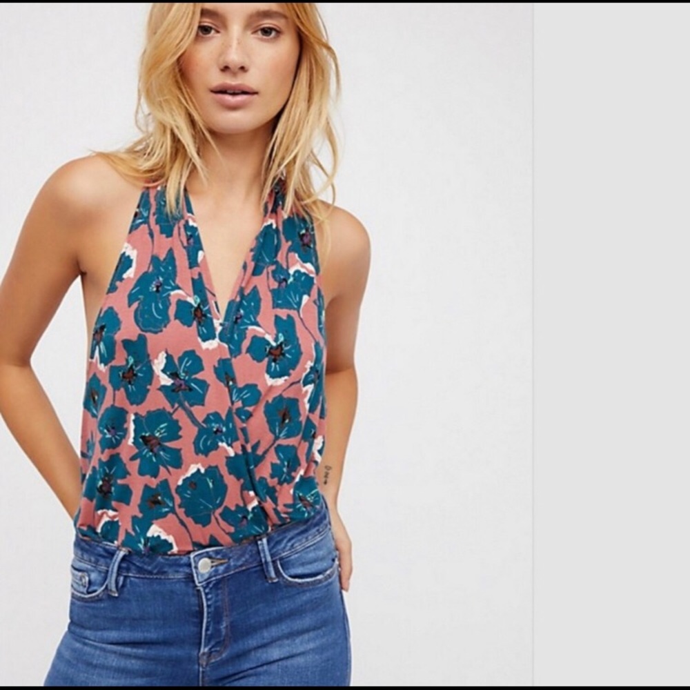 Free People Sure Please Floral Bodysuit